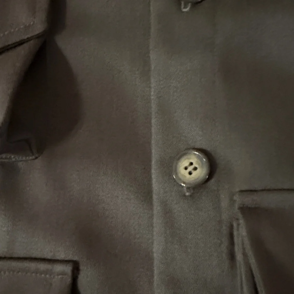 Custom Brown Utility Wool blend shirt Jacket large